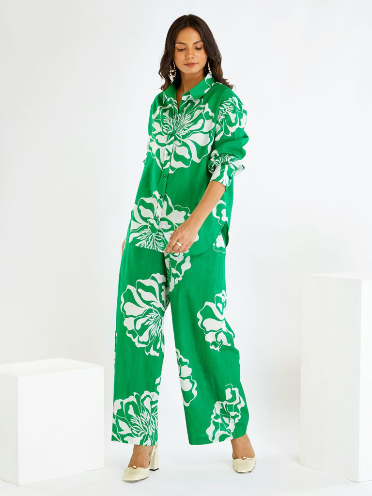 Green Printed Cotton Co-ord Set