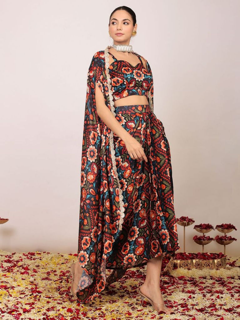 Multicolor Printed Cotton Blend Co-ord Set