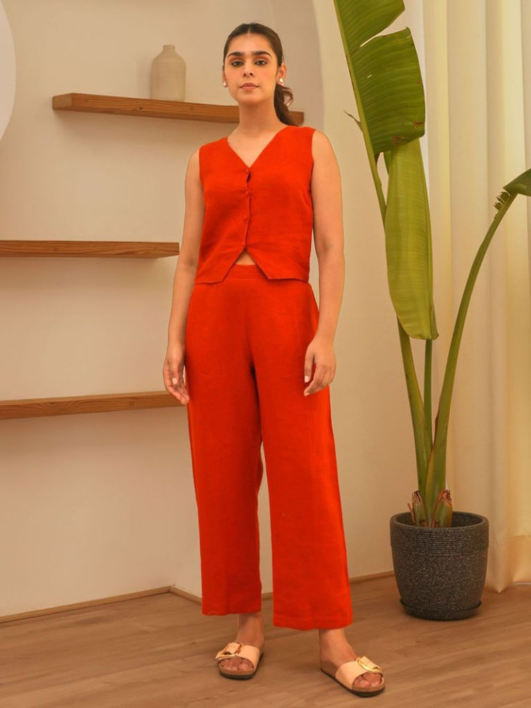 Rust Linen Co-ord Set
