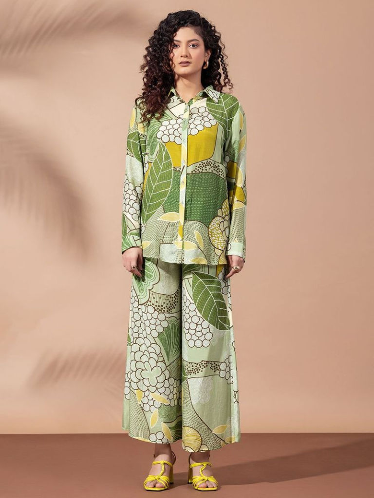 Green Printed Viscose Co-ord Set