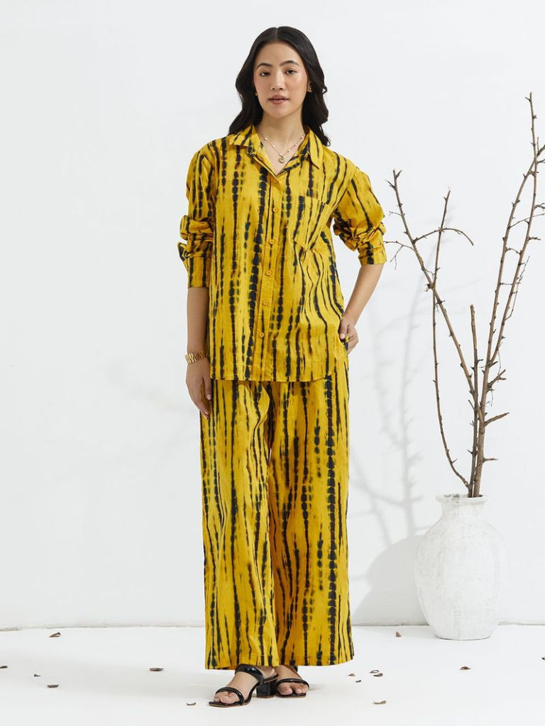 Yellow Printed Cotton Co-ord Set