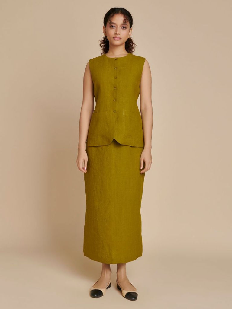 Mehndi Green Linen Co-ord Set