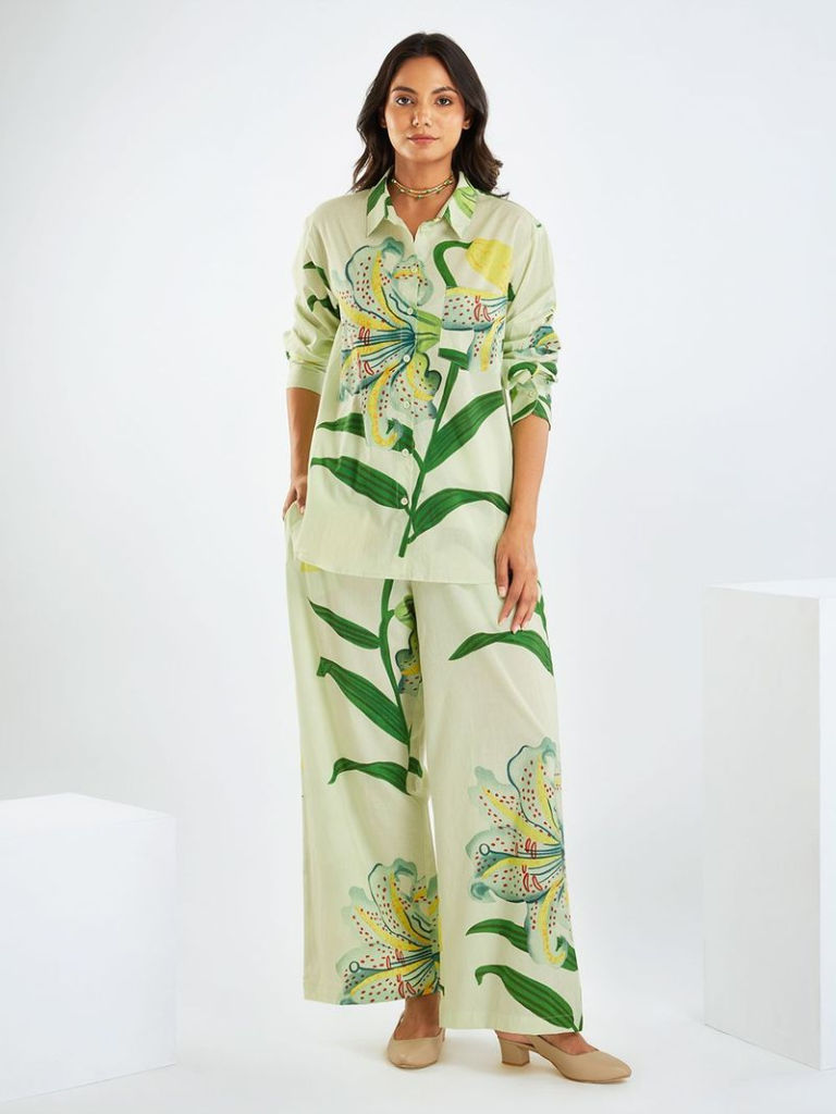Green Printed Cotton Co-ord Set