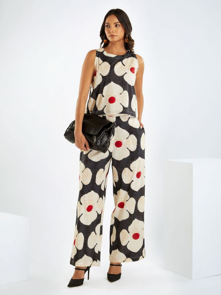 Black Printed Cotton Co-ord Set
