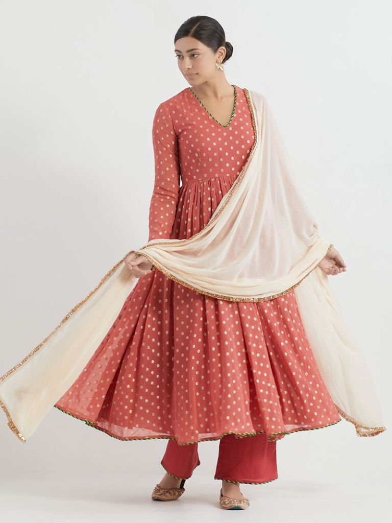 Orange Georgette Suit