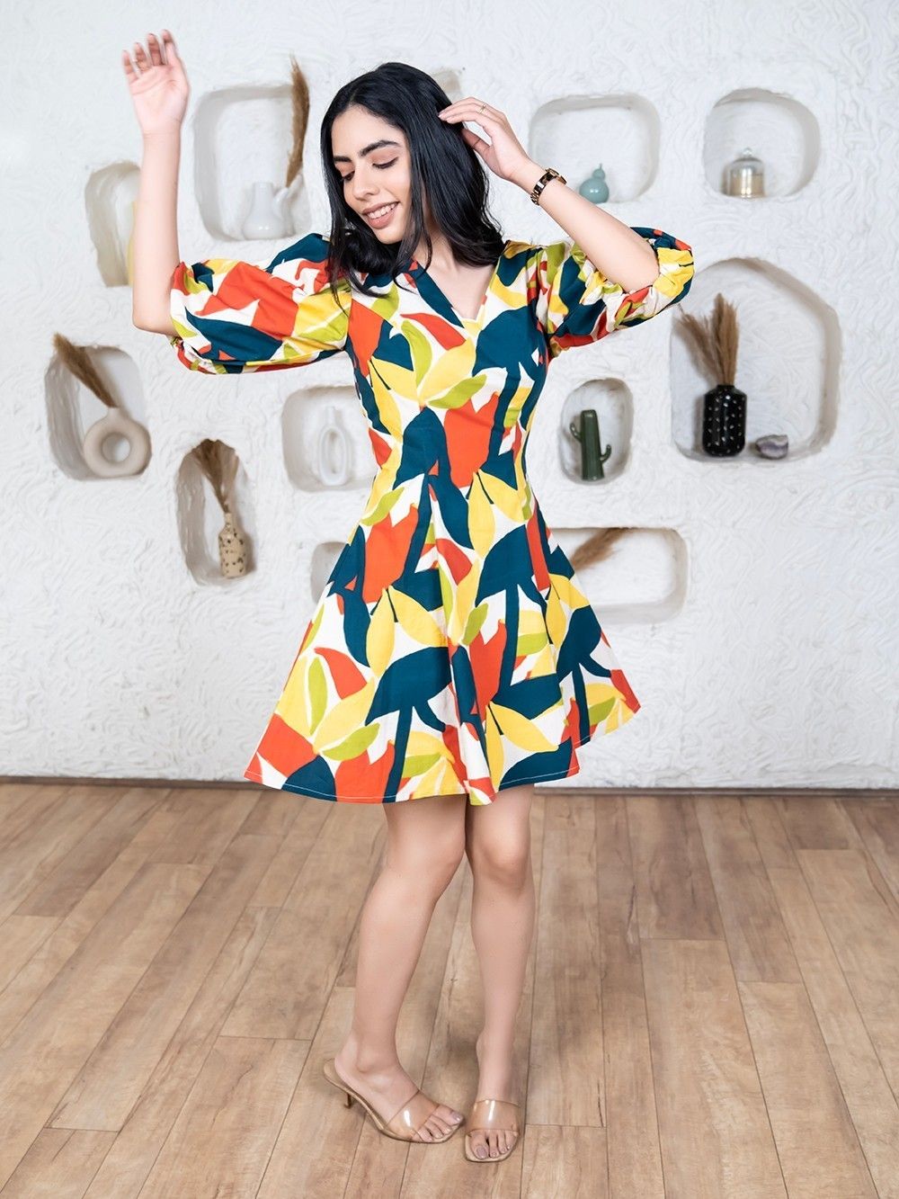 the loom - Multicolor Printed Cotton Poplin Dress