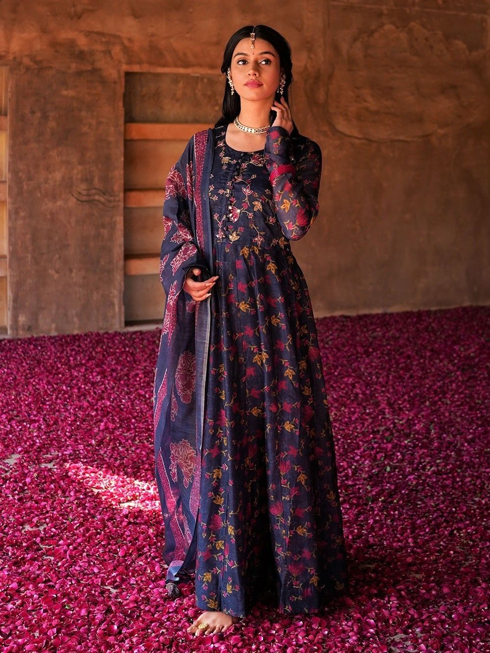 the loom - Gota Patti Embroidered Anarkali Kurta