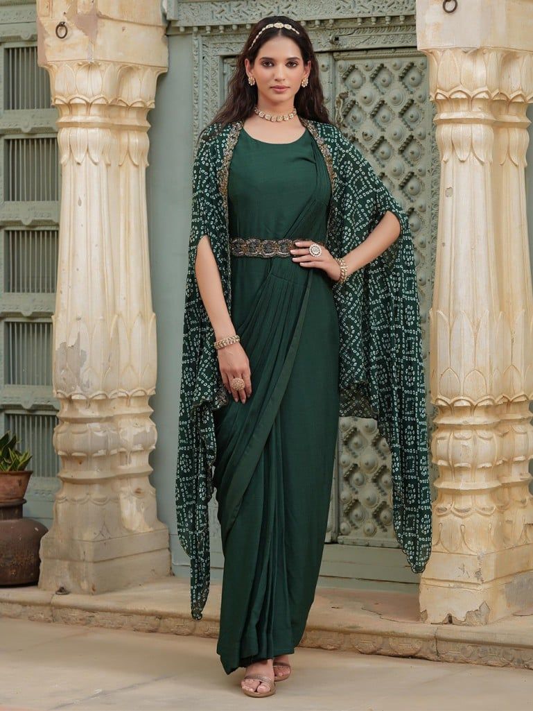 Fabloon Green Convert Old Saree Into Long Dress at best price in Chennai |  ID: 20641916848