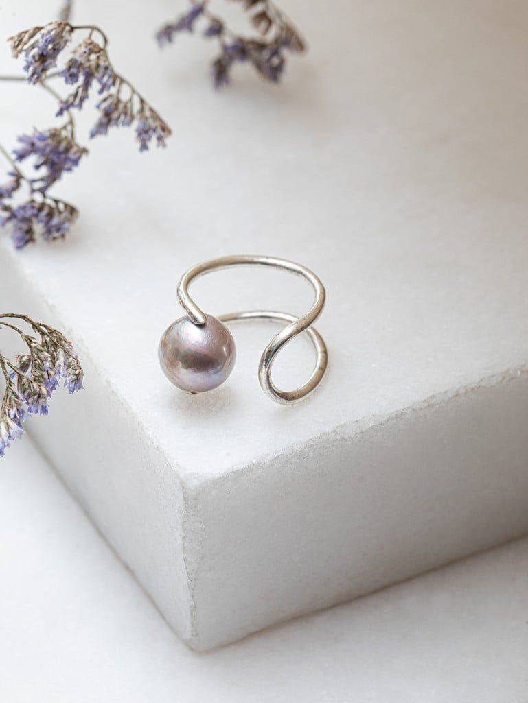 Silver Handcrafted Pearl Ring