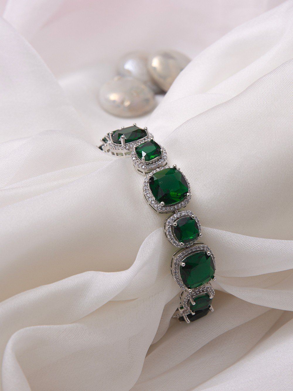 Buy Beautiful Emerald Stone Bracelet 1 Gm Gold Jewellery-hdcinema.vn