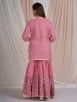 Pink Hand Block Printed Cotton Sharara Suit- Set of 3
