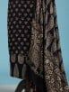 Black Ajrakh Printed Modal Silk Suit Fabric with Dupatta- Set of 3