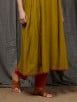 Mustard Yellow Embellished Cotton Silk Anarkali Kurta with Cambric Cotton Pants - Set of 2