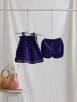 Blue Bandhani Tie and Dye Cotton Top with Shorts - Set of 2