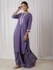 Purple Embroidered Cotton Lurex Suit with Organza Dupatta- Set of 3