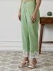 Green Cotton Lace Kurta with Pants - Set of 2