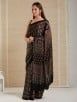 Black Ajrakh Printed Modal Silk Lagdi Patta Saree