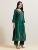 Emerald Green Embroidered Chanderi Silk Suit- Set of 3