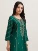 Emerald Green Embroidered Chanderi Silk Suit- Set of 3