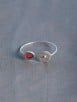 Pink Handcrafted Drop Circle Cuff Silver Bracelet