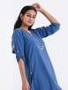 Royal Blue Hand Embroidered Cotton Dress