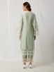 Green Embroidered Chanderi Kurta with Cotton Pants - Set of 2