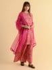 Pink Printed Silk Embroidered Sharara Suit- Set of 3