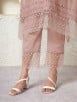 Old Rose Chanderi Asymmetric Kurta with Cotton Pants- Set of 2