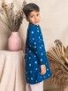 Blue Bandhani Cambric Cotton Kurta with Pajama - Set of 2