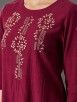 Maroon Embroidered Cotton Silk Kurta with Flared Palazzo - Set of 2