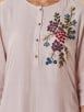 Light Mauve Embroidered Cotton Silk Kurta with Pants - Set of 2