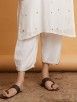 Ivory Embroidered Cotton Viscose Kurta with Pants - Set of 2