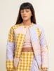 Yellow Lilac Patchwork Cotton Quilted Jacket
