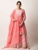 Pink Bandhani Printed Cotton Sequins Work Kurta with Tie and Dye Skirt and Mulmul Leheriya Dupatta - Set of 3