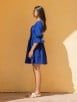 Royal Blue Cambric Cotton Pintuck Dress