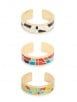 Multicolor Hand Painted Brass Ring- Set of 3