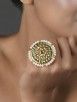 Gold Toned Handcrafted Kundan Copper Alloy Ring