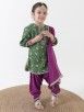 Green Printed Cotton Suit - Set of 3