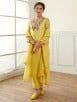 Yellow Embroidered Organza Suit - Set of 3