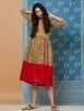 Green Red Hand Block Printed Cotton Dress