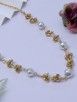 Gold Toned White Handcrafted Brass Pearl Necklace
