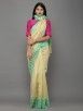 Yellow Green Handwoven Banarasi Cotton Silk Saree
