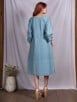 Blue Hand Embroidered Cotton A- Line Dress