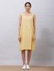 Yellow Polka Hand Block Printed  Cotton Dress with Mulmul Slip
