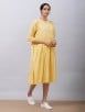 Yellow Polka Hand Block Printed  Cotton Dress with Mulmul Slip
