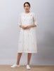 White Polka Hand Block Printed  Cotton Dress with Mulmul Slip