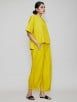 Yellow Handwoven Cotton High Low Top with Pants - Set of 2