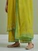 Lime Green Embroidered Chanderi Silk Suit- Set of 3