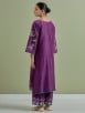 Purple Embroidered Chanderi Silk Suit- Set of 3