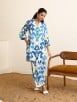 Blue Printed Cotton Co-ord Set- Set of 2